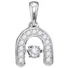 0.12 CTW Diamond Solitaire Horseshoe Pendant 10KT White Gold - REF-14H9M