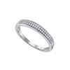 Image 1 : 0.15 CTW Mens Pave-set Diamond Double Row Ring 10KT White Gold - REF-22Y4X
