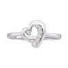 0.10 CTW Diamond Heart Journey Ring 10KT White Gold - REF-12M8H