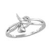 0.05 CTW Diamond Heart Whimsical Ring 10KT White Gold - REF-11X2Y