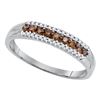0.20 CTW Cognac-brown Color Diamond Ring 10KT White Gold - REF-14H9M