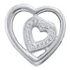 0.05 CTW Diamond Heart Love Pendant 10KT White Gold - REF-12W8K