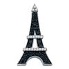 0.33 CTW Black Color Diamond Eiffel Tower France Pendant 10KT White Gold - REF-18X2Y