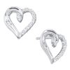 0.16 CTW Diamond Heart Love Stud Earrings 10KT White Gold - REF-12H2M