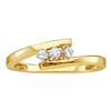 0.10 CTW Diamond 3-stone Bridal Engagement Ring 10KT Yellow Gold - REF-12K2W