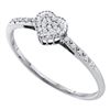 0.07 CTW Diamond Heart Love Ring 14KT White Gold - REF-10F5N