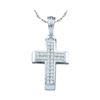 0.13 CTW Diamond Cross Pendant 10KT White Gold - REF-14Y9X