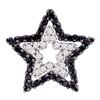 0.33 CTW Black Color Diamond Star Cutout Pendant 10KT White Gold - REF-24N2F