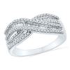 0.49 CTW Diamond Crossover Ring 10KT White Gold - REF-34N4F