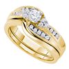 0.50 CTW Diamond Bridal Wedding Engagement Ring 14KT Yellow Gold - REF-89N9F