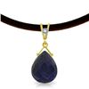 Genuine 7.81 ctw Sapphire & Diamond Necklace Jewelry 14KT Yellow Gold - REF-65T6A