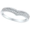 Image 1 : 0.25 CTW Diamond Chevron Ring 10KT White Gold - REF-25H4M