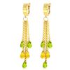 Genuine 7.3 ctw Peridot & Citrine Earrings Jewelry 14KT Yellow Gold - REF-62A3K