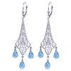 Genuine 4.8 ctw Blue Topaz Earrings Jewelry 14KT White Gold - REF-56K9V