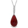 Genuine 8.88 ctw Ruby & Diamond Necklace Jewelry 14KT White Gold - REF-35M4T