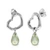 Genuine 4.5 ctw Green Amethyst Earrings Jewelry 14KT White Gold - REF-42V6W