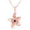 Genuine 0.10 CTW Sapphire Necklace Jewelry 14KT Rose Gold - REF-38F6Z