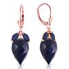 Genuine 26.8 ctw Sapphire Earrings Jewelry 14KT Rose Gold - REF-59A9K