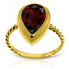 Image 1 : Genuine 3.5 ctw Garnet Ring Jewelry 14KT Yellow Gold - REF-43H6X