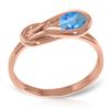 Genuine 0.65 ctw Blue Topaz Ring Jewelry 14KT Rose Gold - REF-47N2R