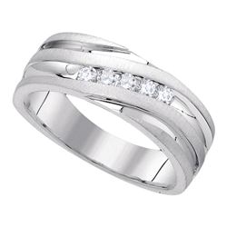 0.25 CTW Mens Diamond Wedding Ring 10KT White Gold - REF-59F9N