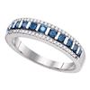 Image 1 : 0.35 CTW Blue Color Diamond Unique Ring 10KT White Gold - REF-25H4M