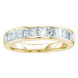 0.50 CTW Princess Channel-set Diamond Single Row Ring 14KT Yellow Gold - REF-44H9M