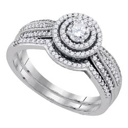 0.50 CTW Diamond Bridal Wedding Engagement Ring 10KT White Gold - REF-59Y9X