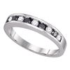 Image 1 : 0.50 CTW Blue Color Diamond Ring 10KT White Gold - REF-30W2K