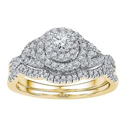 0.63 CTW Diamond Bridal Wedding Engagement Ring 14k Yellow Gold - REF-67F4N