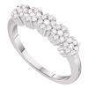 Image 1 : 0.25 CTW Diamond Five Flower Cluster Ring 14KT White Gold - REF-34H4M
