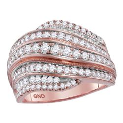 1.06 CTW Diamond Fashion Ring 14KT Rose Gold - REF-123F8N