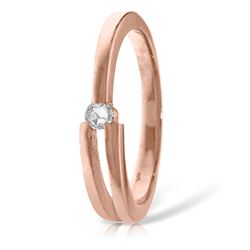 Genuine 0.10 ctw Diamond Anniversary Ring Jewelry 14KT Rose Gold - REF-54P9H