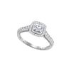 Image 1 : 1 CTW Princess Diamond Solitaire Bridal Engagement Ring 14KT White Gold - REF-127Y4X