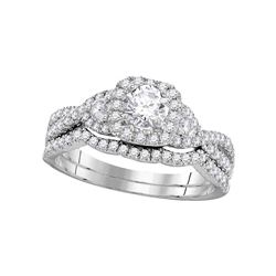 1 CTW Diamond Bridal Wedding Engagement Ring 14KT White Gold - REF-134X9Y