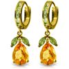 Image 1 : Genuine 14.3 ctw Citrine & Peridot Earrings Jewelry 14KT Yellow Gold - REF-82A9K