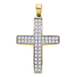 0.52 CTW Diamond Cross Pendant 10KT Yellow Gold - REF-41H9M