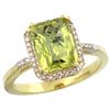 Image 1 : Natural 2.63 ctw Lemon-quartz & Diamond Engagement Ring 14K Yellow Gold - REF-42M2H