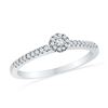 Image 1 : 0.16 CTW Diamond Solitaire Halo Promise Bridal Ring 10KT White Gold - REF-18Y2X