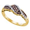 Image 1 : 0.20 CTW Cognac-brown Color Diamond Ring 10KT Yellow Gold - REF-18H7M