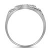 Image 2 : 0.33 CTW Mens Diamond Square Cross Cluster Ring 10KT White Gold - REF-37K5W