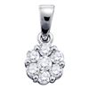 Image 1 : 0.11 CTW Diamond Cluster Pendant 14KT White Gold - REF-10Y5X
