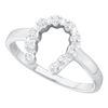 Image 1 : 0.05 CTW Diamond Simple Lucky Horseshoe Ring 10KT White Gold - REF-8N9F