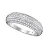 Image 1 : 0.50 CTW Pave-set Diamond Ring 10KT White Gold - REF-30H2M