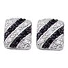 0.25 CTW Black Color Diamond Stud Screwback Earrings 10KT White Gold - REF-30M2H