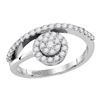 0.50 CTW Diamond Cluster Ring 10KT White Gold - REF-37N5F