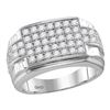 Image 1 : 1.95 CTW Mens Diamond Rectangle Cluster Ring 10KT White Gold - REF-139M5H