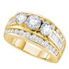 1 CTW Diamond 3-stone Bridal Engagement Ring 14KT Yellow Gold - REF-149W9K