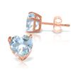 Genuine 3.25 ctw Aquamarine Earrings Jewelry 14KT Rose Gold - REF-28T5A