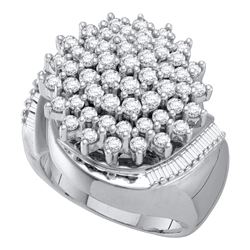 2.03 CTW Diamond Cluster Ring 10KT White Gold - REF-108F8N